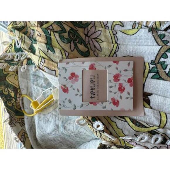 NWT Tiptutu Bohemian Floral Button Down Lantern Sleeve Tunic Dress, Sz Small - Picture 6 of 6